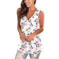 thumbnail image 3 of Womens Tank Tops V Neck T Shirts Sleeveless Tops Floral Side Split Tanks, 3 of 5