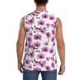 thumbnail image 4 of Lsque Orchids Flowers Print Men's Cotton Blend Sleeveless Muscle Shirts (S-3XL)- Moisture Wicking, Odor Protection, UPF 30+,3X-Large, 4 of 8