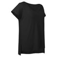 thumbnail image 3 of Fancyglim Womens Plus Size Tops V Neck Short Sleeve High Low Shirts(Black 2X), 3 of 5