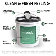 Wipex Embody Body Wipes – Plant-Based Wipes with Tea Tree Oil for Gym & Sports, 225 Ct