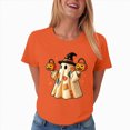 thumbnail image 7 of NOLDARES Halloween Shirts for Women Magical Halloween Shirt Cute Ghost Graphic Tees Spooky Season Casual Short Sleeve Fall Tops(Orange,S), 7 of 7