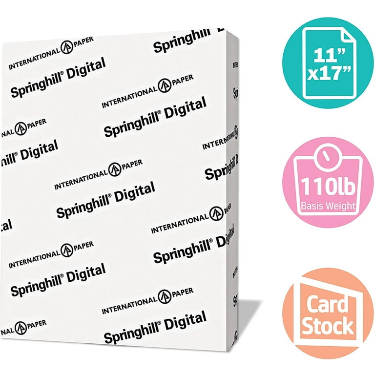springhill cardstock paper, white paper, 110lb, 199gsm, 8.5 x 11