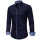 thumbnail image 4 of Hombres Casual Doble Collar Puerta Botones Slim Fit Sólido Manga Larga Moda Blusa Camisa Pompotops oipoqjl28138, 4 of 5