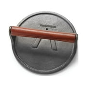 Outset 8-Inch Diameter Round Cast Iron Grill Press With Rosewood Handle