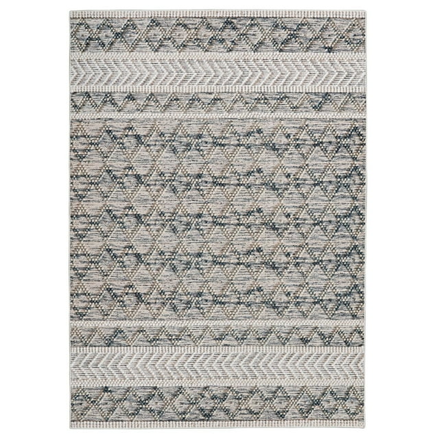 Tapis Mirage Macomb crème et bleu 8 pi x 10 pi