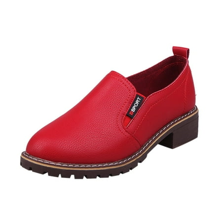 KELINFONG Slip on Loafers for Women Low Block Heels Dress Work Shoes Pumps for Office Business