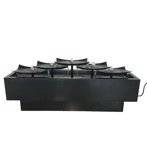 HI-LINE GIFT LTD MULTI LEVEL ZINC METAL PLATES FOUNTAIN