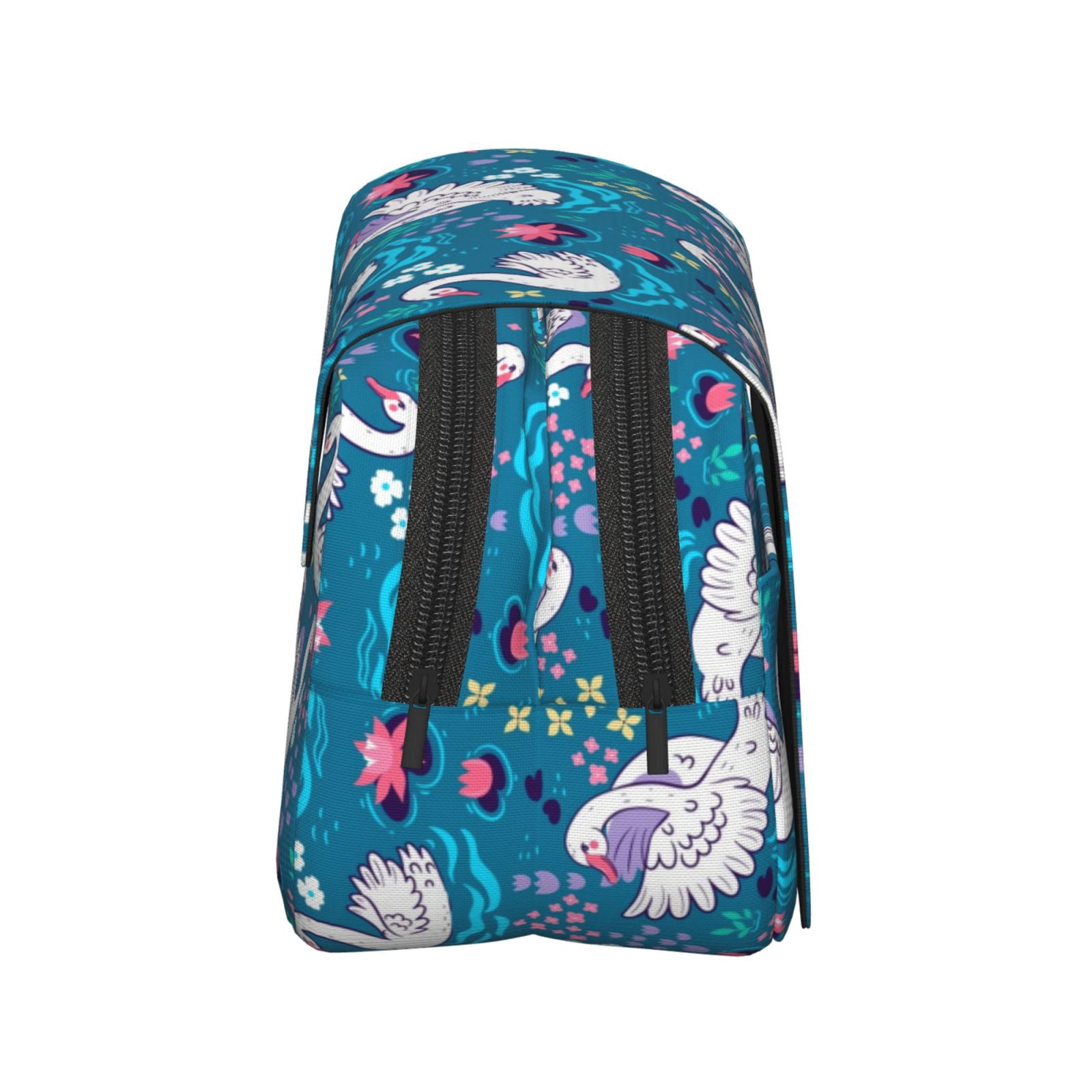 Rateoe Swan On The Pond Pattern Double Clamshell Pen Case, Storage Organizer with Two Zipper Compartments– Holds Up to 50 Pencils & Pens