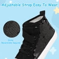 thumbnail image 4 of UYSYZBC Toddler Kids Sequin Canvas Sneaker for Girls Boys High Top Walking Cushioned Sneakers Non-Slip Sparkly Casual School Shoe, 4 of 6