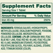 Spring Valley Slow Release Iron General Health & Wellness Dietary Supplement Tablets, 45 mg, 30 Count