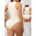 thumbnail image 5 of Athlemo Sleeveless Bodysuits for Women Slim Fitted Square Neck Ribbed Knit Going Out Bodysuit Tops, 5 of 8