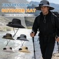 thumbnail image 5 of Jessboyy Mens Sun Hats with Solar Power Fan Wide Brim Cooling Summer Bucket Hat Breathable UV Protection Outdoor Hiking Hats Black, 5 of 5