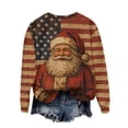 thumbnail image 7 of Women’s Retro Christmas Cartoon Print Round Neck Hoodie Casual Fall Winter Sweatshirt Fun Holiday Light Graphic Pullover Comfortable Xmas Novelty Gift Top, 7 of 7