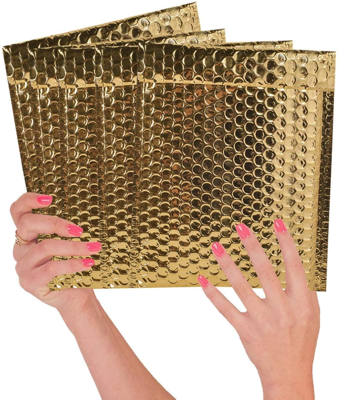 25 Pack Gold Bubble mailers 8.5 x 11. Metallic Padded envelopes 8 1/2 x