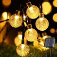 thumbnail image 5 of Cadena de luces LED con forma de bola de cristal solar, luces LED de gran tamaño con burbujas, impermeables, para decoración de exteriores, patios y jardines, luces navideñas, 5 of 5