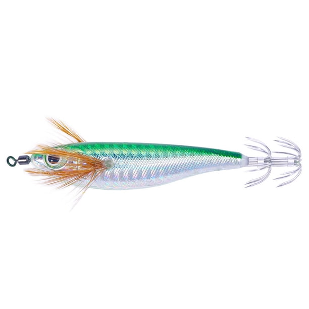 10 3 Cm/7 4g Cebos Plantilla Calamar Con Anzuelo Realistas para Pesca Nocturna () Verde
