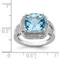 thumbnail image 2 of Sterling Silver Swiss Blue Topaz & Diamond Ring Carat Wt- 0.2ct. Gem Wt- 6.25ct, 2 of 2