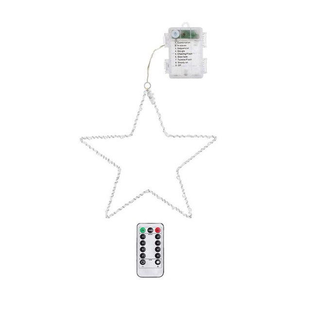 Lámpara 1pc LED Star String Lights 8 Modos a prueba de agua con control remoto para Navidad (A) Tmvgtek Para estrenar