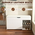 thumbnail image 3 of Montary Entryway Storage Bench w/Shoe Cabinet,3-Tier Flip-Up Drawers + Hidden Cabinet,Space-Saving & Triple Storage Modern Design for Multi-Room (White), 3 of 9