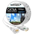 thumbnail image 1 of Cable Ethernet Sokqovt Cat6a de 100 pies para exteriores e interiores, blanco, 1 of 6