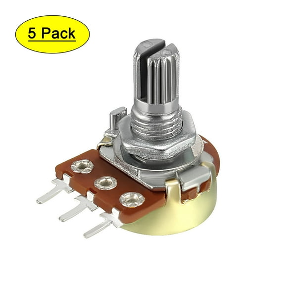 Uxcell WH148 20K Ohm Variable Resistors Rotary Carbon Film Taper Potentiometer 5packs
