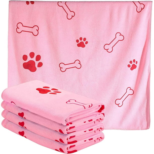 4 piezas de toallas para perros para secar perros, toalla para cachorros, toalla absorbente de microfibra a granel, suministros de baño para mascotas, toalla para patas de secado rápido