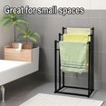 thumbnail image 4 of 3-Tier Standing Towel Rack Bathroom Metal Towel Storage Organizer Stand - Black, 4 of 5