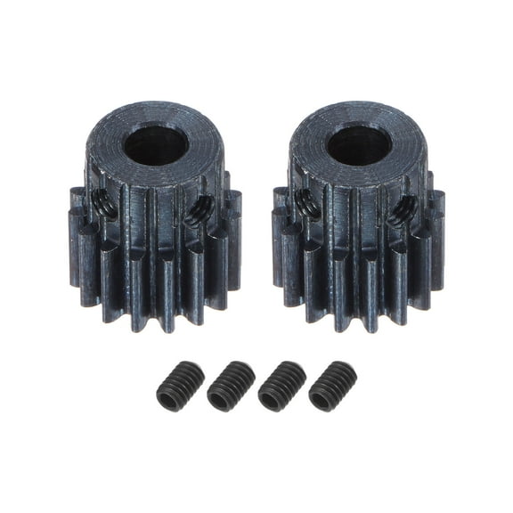 1Mod 16T Pinion Gear 6mm Bore Hardened Steel Motor Rack Spur Gear with Step for RC Car Truck Gear Drive, 2 Set