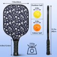 thumbnail image 4 of Pickleball Paddles Set,Pioneer Flower Floral Print Pattern Fiberglass Surface Pickleball Racket Set with 2 Indoor Outdoor Pickleball Balls and Pickleball Bag,Pickle-ball Equipment, 4 of 6