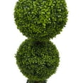 thumbnail image 2 of Vickerman 5' Artificial Potted Triple Ball Green Boxwood Topiary. Ball sizes are 10", 12" and 14"., 2 of 6