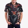 thumbnail image 1 of Fotbe Modern USA Deer Head Camiseta Polo de Golf para Hombre con Estampado – Camisa Deportiva Transpirable con Cuello Abotonado-XX-Large, 1 of 6