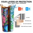 thumbnail image 3 of Colorful Floral Pattern 10oz Tumblers Stainless Steel Tumbler with Lid and Straw,Vacuum Insulated Double Wall Travel Tumbler Cups with Cleaning Brush for Coffee, Tea, 3 of 4