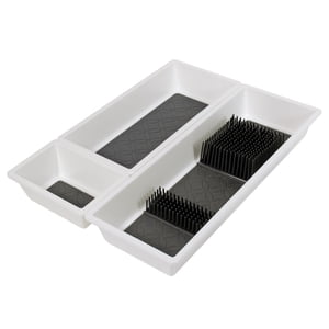 Mainstays Plastic Non-Skid Drawer Organizer Tray, White