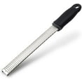 thumbnail image 2 of Lemon Zester, Stainless Steel  Cheese Grater with Plastic Cover and Ergonomic Handle, Black, 2 of 8