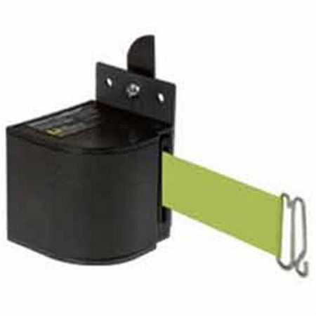 Lavi Industries 50-3017WB-18-FY Fixed Mount Safety Barricade, Retractable Belt Extension - 18 Ft. Fluorescent Yellow