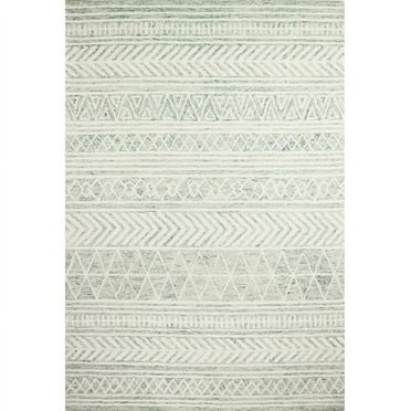 2 ft. 6 in. x 8 ft. Valencia Collection Transitional 100 Percent Wool Hand Tufted Area Rug, Green
