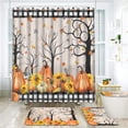 thumbnail image 2 of FRAMICS 16-Piece Fall Shower Curtain Sets with Rugs, Buffalo Plaid Pumpkin Bathroom Sets, Thanksgiving Waterproof Fabric Bathroom Curtain Decor with Hooks, 2 of 10