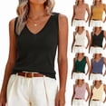 thumbnail image 2 of Womens Sleeveless Knit Vest Tops 2026 Summer Casual V Neck Sweater Vest Going Out Tops Trendy,Black L, 2 of 6