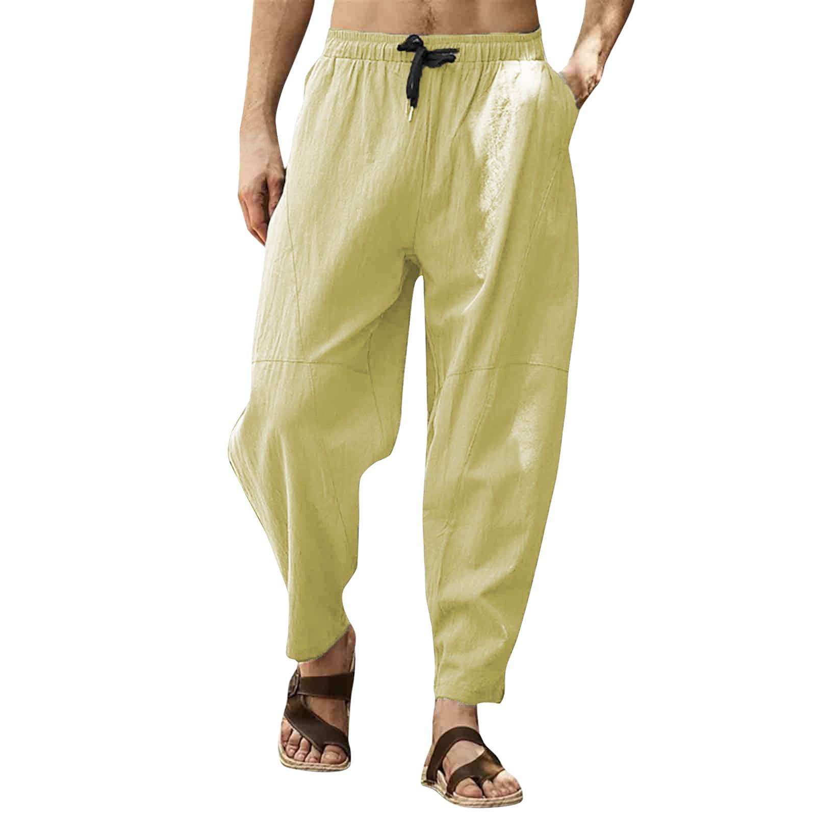 men's open bottom sweatpants with pockets