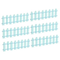 Uxcell 6pcs 3.9 Inch Miniature Garden Fence, Mini Ornament Wood Picket Fence Decorative Dollhouse Home DIY, Light Blue