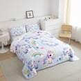 thumbnail image 3 of Homewish Cute Magical Horse 3 Pieces Queen Comforter Set for Teens Boys Girls,Cartoon Rainbow Unicorn Ultra Soft Bedding Sets,Kawaii Stars Love Heart Bedding Comforter Set Breathable, 3 of 8