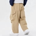 thumbnail image 4 of WOYY Boys Baggy Cargo Pants Kids Fashion Cotton Straight Leg Trousers, Sizes 12-13, 4 of 4