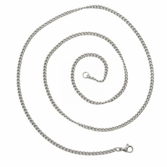 Riforla 24 Inch Metal Necklace Men's Simple Titanium Steel Chain Stainless Steel Side Chain Thin Twisted Chain Women's Accessories with Chain Womens Jewelry Silver