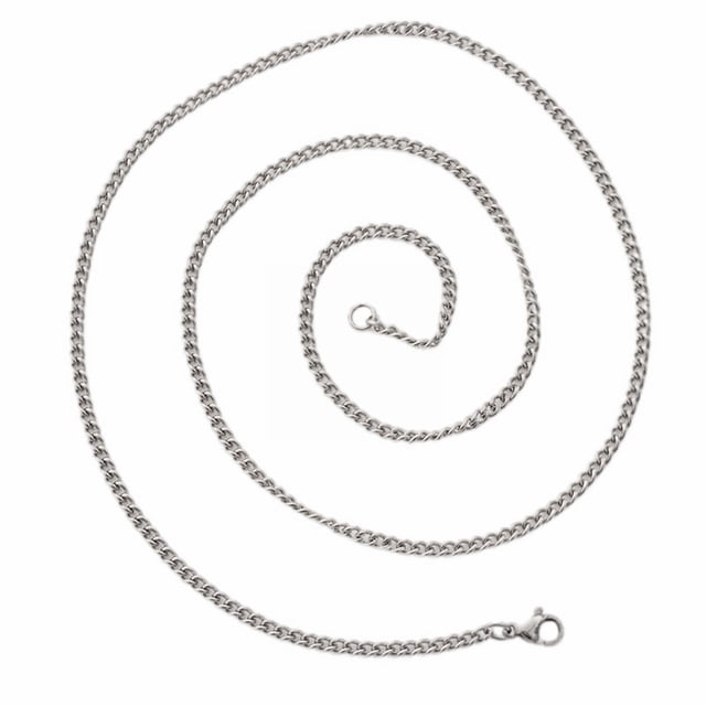 Collar de metal de 24 pulgadas Cadena de acero de titanio de los hombres Cadena de acero inoxidable lado delgada cadena retorcida Accesorios para mujer con cadena