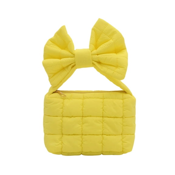 Yonrjhukm Pleated Bow Bag Women's Handbag Shoulder Crossbody Bag, Soft Polyester, Extra Large Capacity, Versatile for Daily Use, Shopping, and Travel, Comfortable Handle