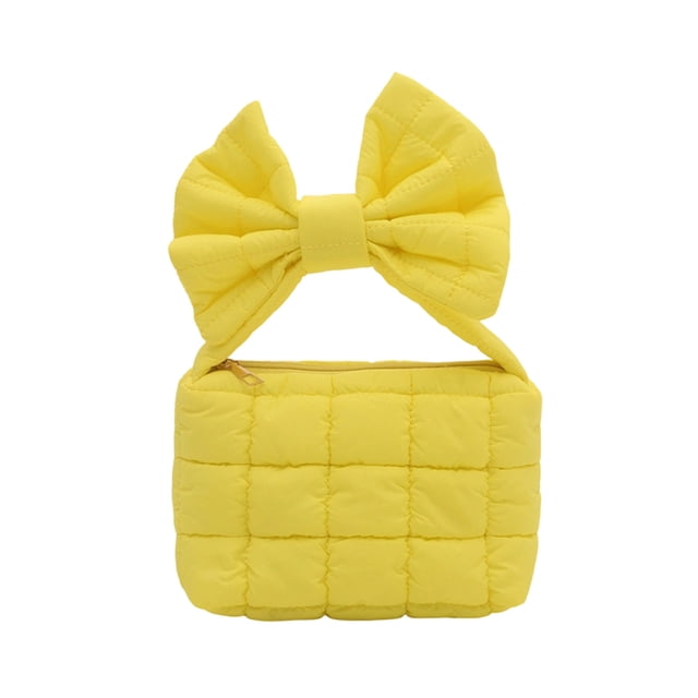 SIYTUAU Pleated Bow Bag Womens Handbag Shoulder Solid Color Crossbody Bag For Daily Use In Yellow Color Yellow