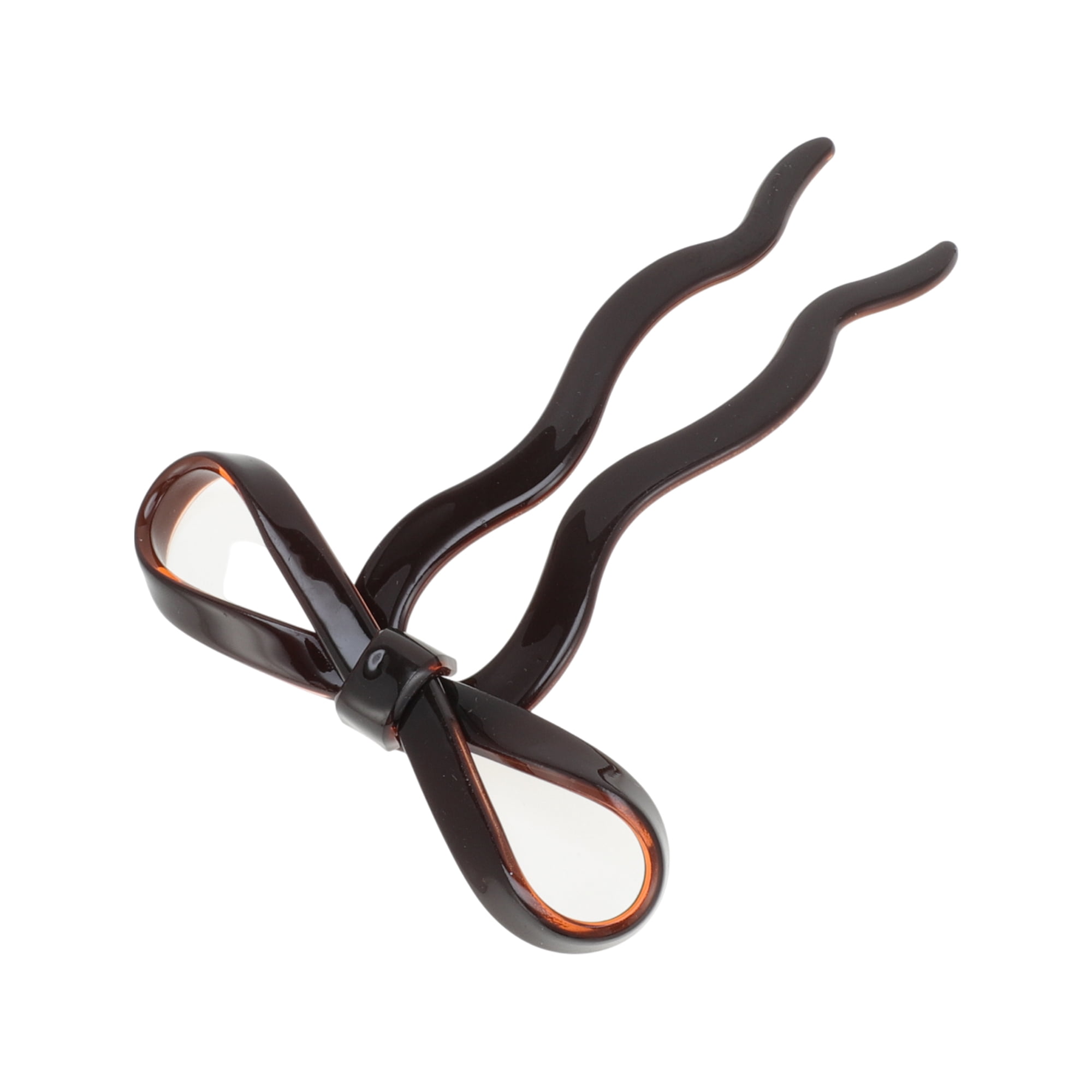 Unique Bargains Bow Wave Chignon Pin for Women 1 Pc Reddish Brown