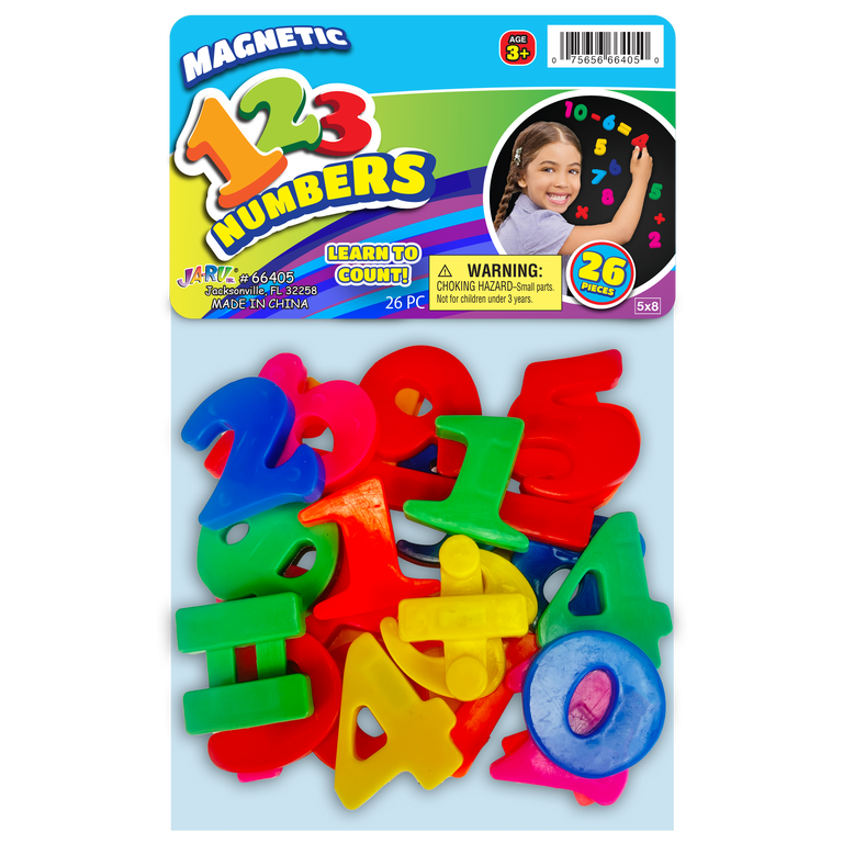 JA-RU ABC's Magnetic Letters or Numbers, 26 Pieces, Multi-Color