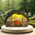 thumbnail image 6 of Luoshdecor Christmas Fairy Garden Statues,Fairy Garden House, Resin Fairy Garden Figurine with LED Light Decor for DIY Yard Supplies Home Winter Outdoor Decoration 7.4x 4.9in, 6 of 9