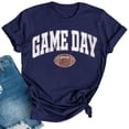 thumbnail image 2 of Karight Football Shirts for Women Game Day T Shirts Football Outfits Funny Graphic Tee Casual Short Sleeve Tee Shirts, 2 of 4